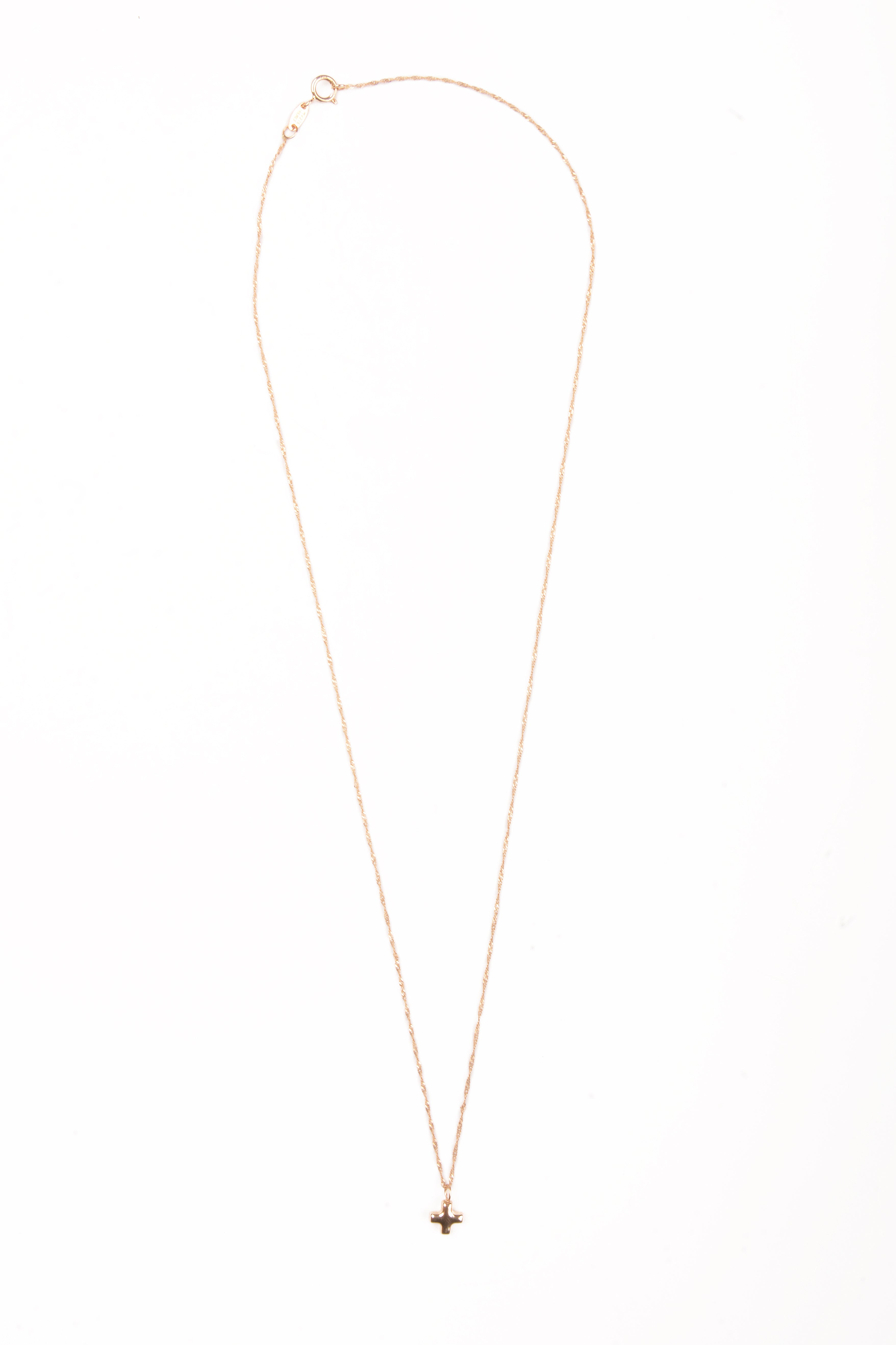 Gargantilla con pendiente de cruz 14k