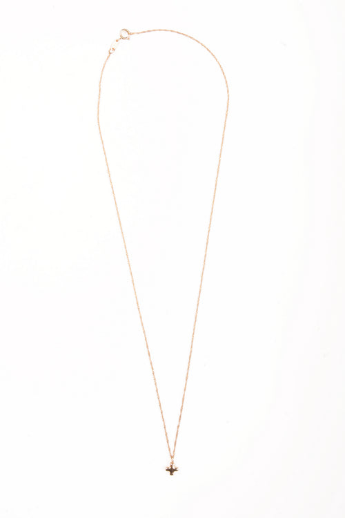 Gargantilla con pendiente de cruz 14k