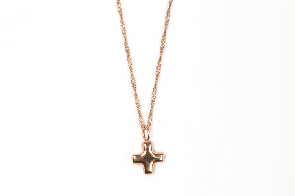 Gargantilla con pendiente de cruz 14k