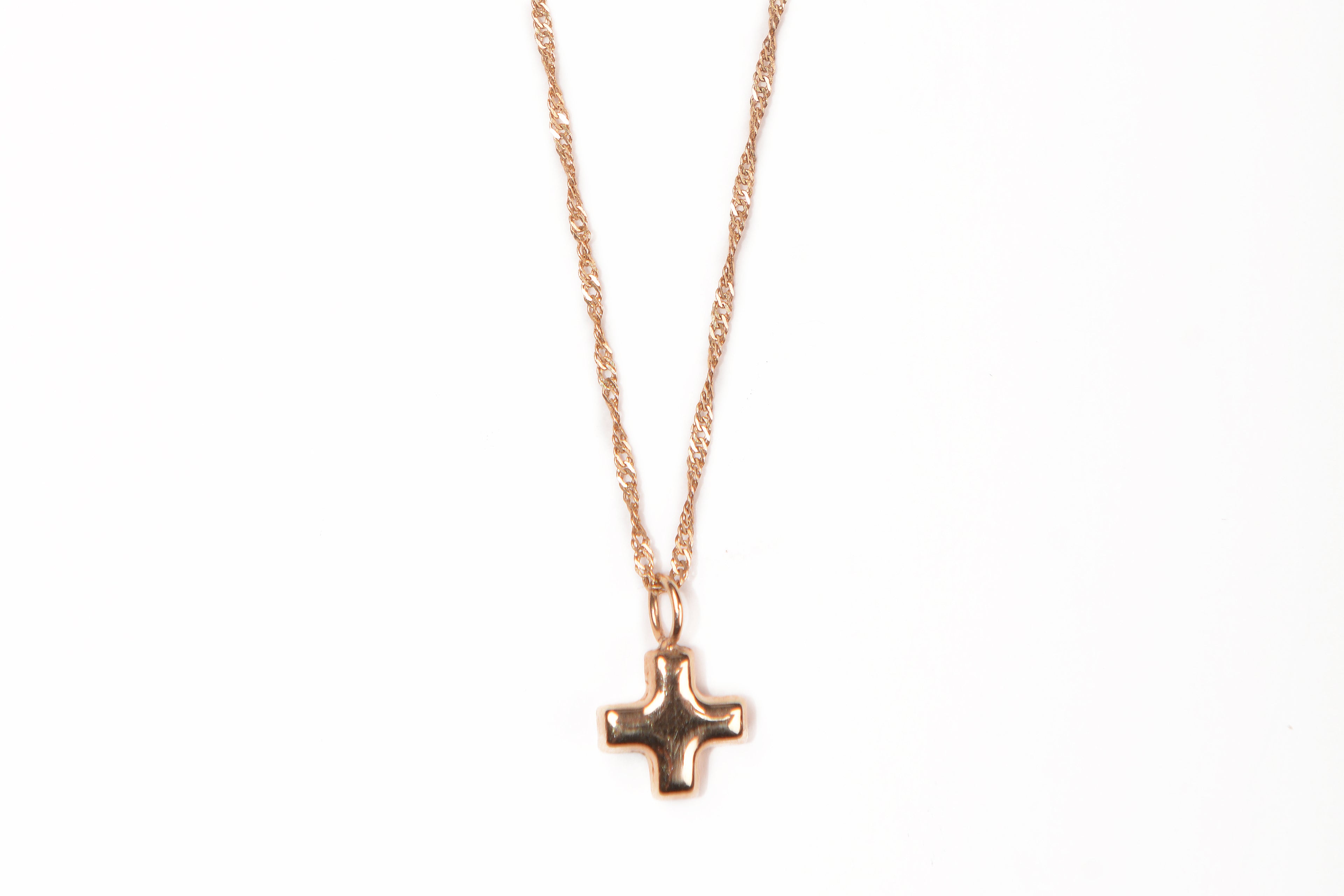 Gargantilla con pendiente de cruz 14k