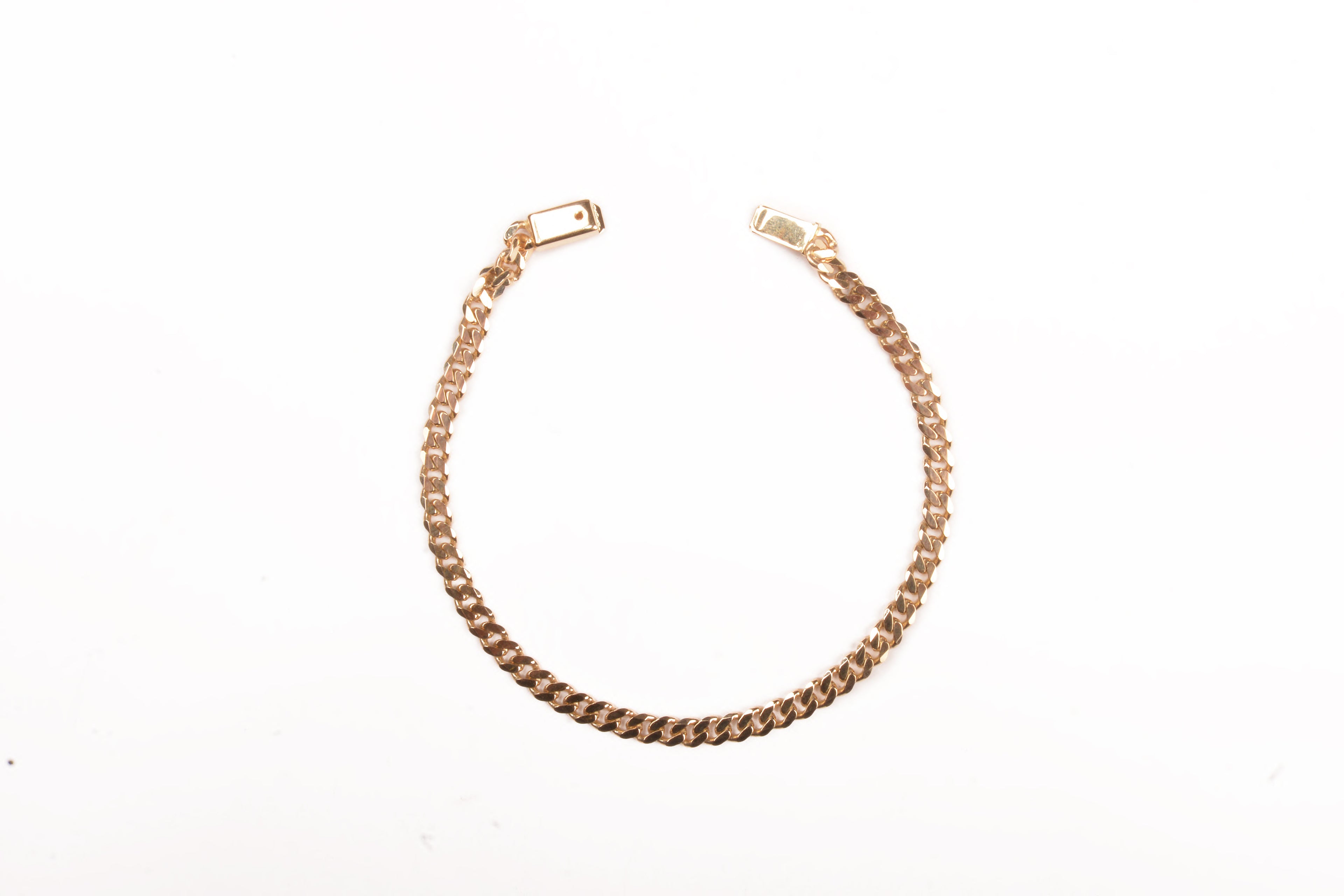 Pulsera Cubana sólida en oro de 14K