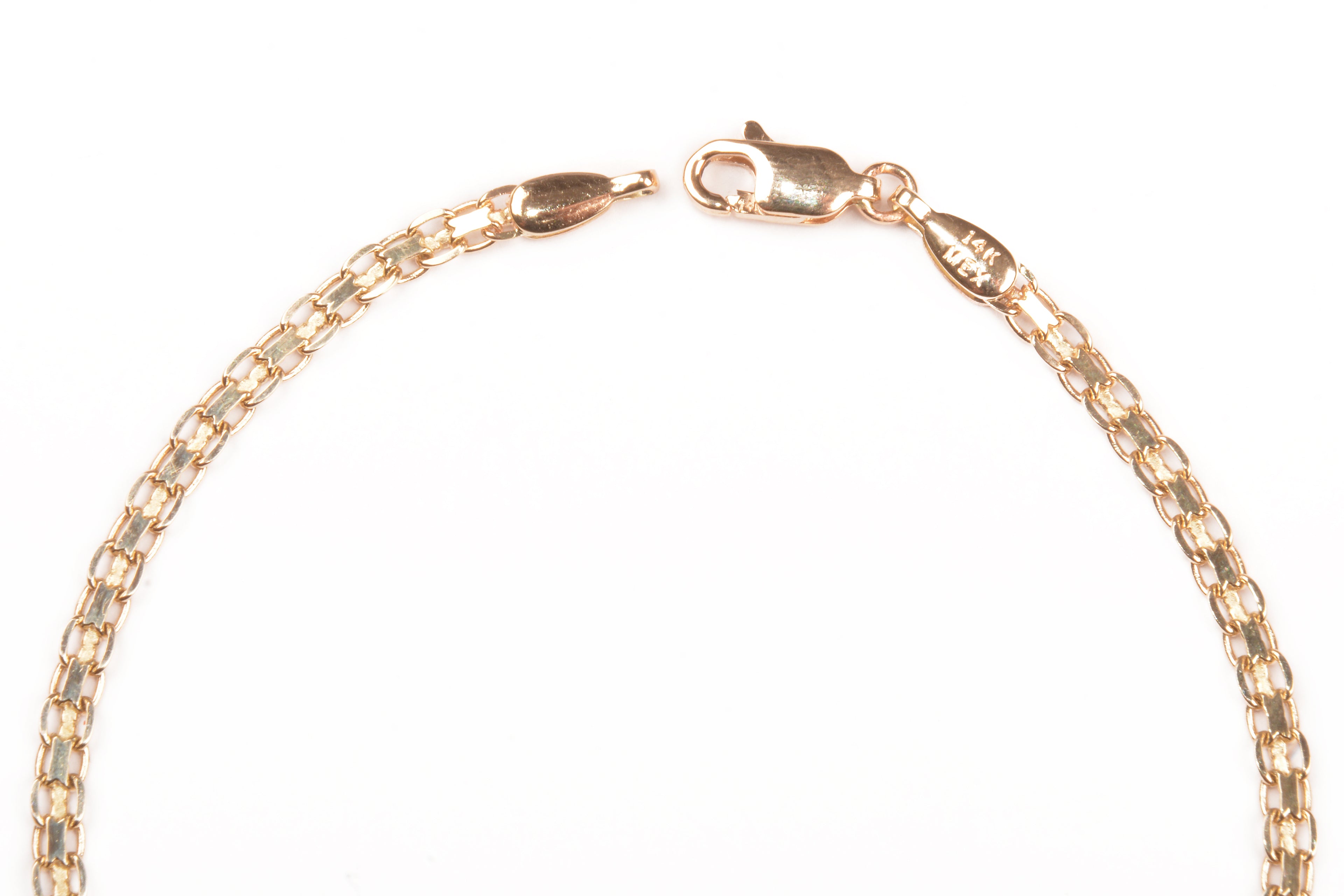 Pulsera de cadena Veneciana (Box) doble Oro de 14K