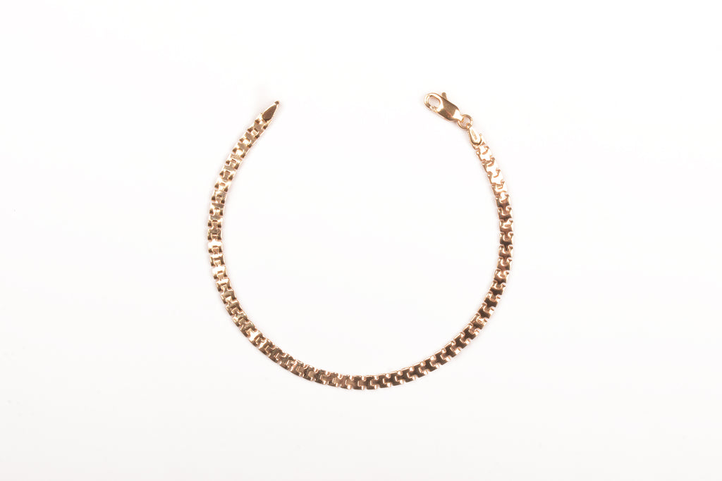 Pulsera de cadena Bizantina (Byzantine) plana Oro de 14K