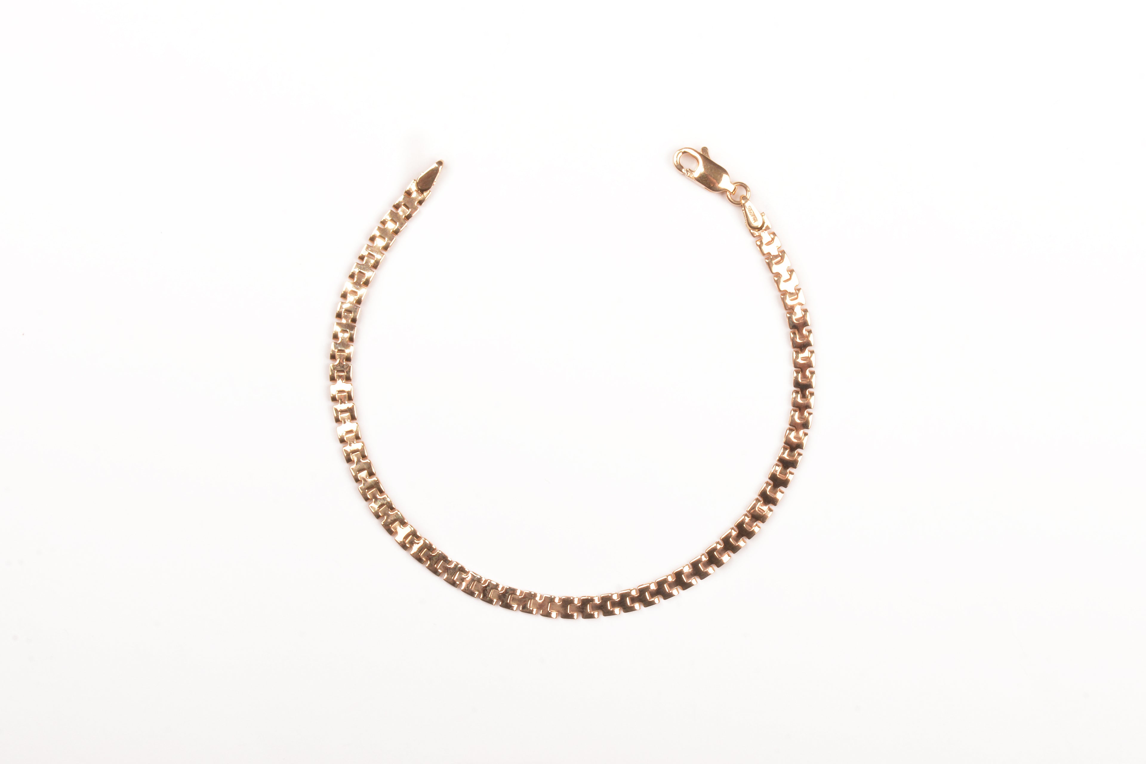 Pulsera de cadena Bizantina (Byzantine) plana Oro de 14K