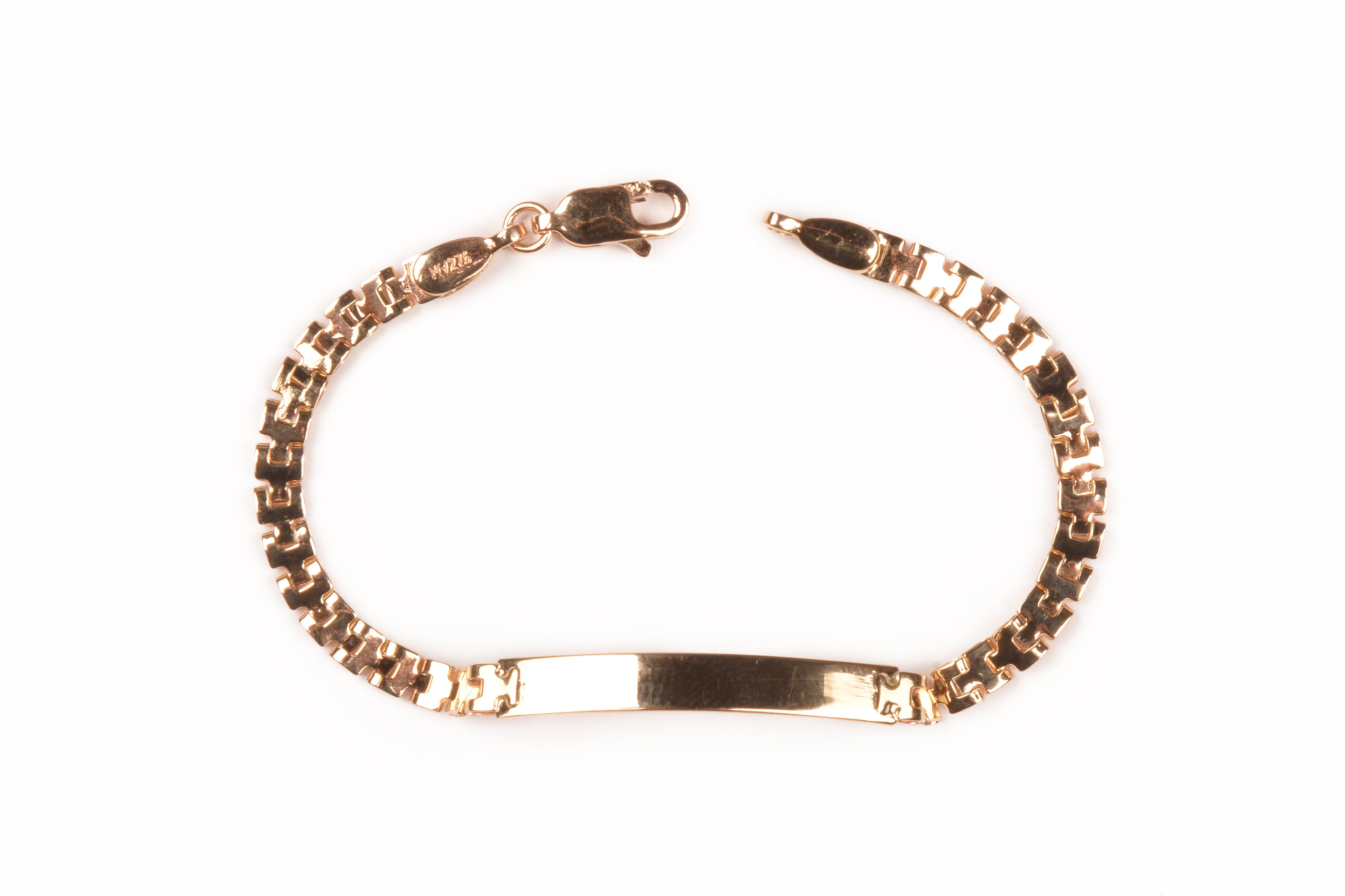 Esclava delgada tipo cadena clásica con placa curva para niñ@