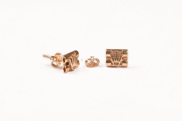 Aretes estilo rolex 14K
